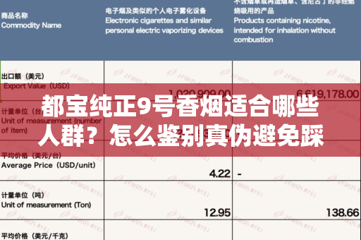 都宝纯正9号香烟适合哪些人群？怎么鉴别真伪避免踩坑？